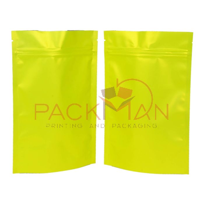 5 x 8 Inches Both Side MATT Stand Up Pouch with Zip Lock Multiple Colours Red Green Yellow Golden White Black