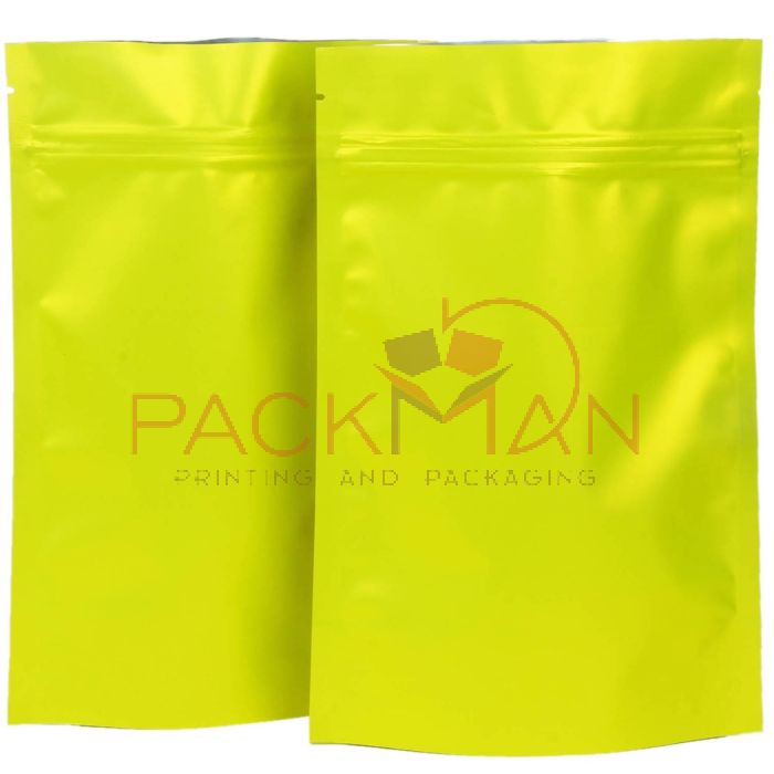 5 x 8 Inches Both Side MATT Stand Up Pouch with Zip Lock Multiple Colours Red Green Yellow Golden White Black