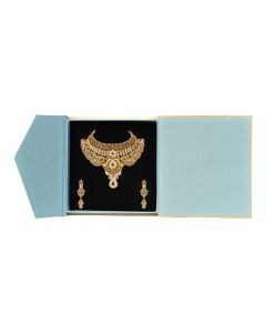 pack of 4 necklace and ear rings boxes in blue and yellow