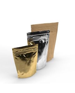 SILVER Stand Up Pouch for Tea and Coffee Packaging