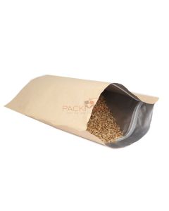 8 x 12 Inches Kraft Standup Pouches with Zip Lock, Oval Window