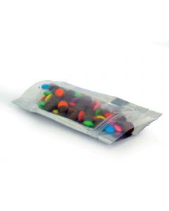 6 x 9 Inches Transparent Silver Stand Up Pouch with Zip Lock (Candy Packaging)