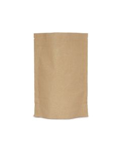 Brown KRAFT Finish Stand Up Pouch with Zip Lock