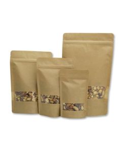 Packman Kraft Finish Rectangle Window Stand Up Pouches